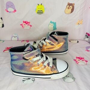 Converse Chuck Taylor All Star High Top-Iridescent Shimmer Toddler Girl Size 10